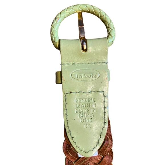 Light Green Vintage Talbots Woven Leather Belt (XS/S) - Picture 5 of 9